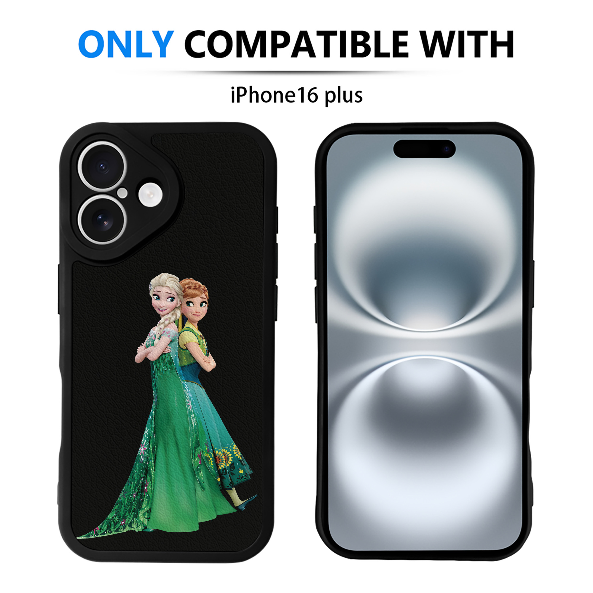 （画像用） アナと雪の女王 アンナ エルサ Frozen Anna Elsa 【iPhone 16シリーズ対応】シリコンスマホケース（レザー調） 材質：シリコン